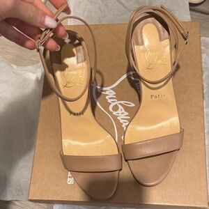 Christian Louboutin Tan Nude Loubi Queen Heel